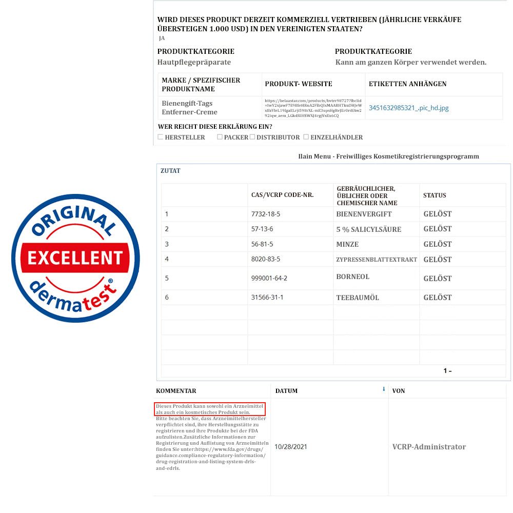 ✅🌟BfArM-zertifizierte | flysmus™ Bienengift-Hautanhängsel-Entfernungscreme👨⚕️